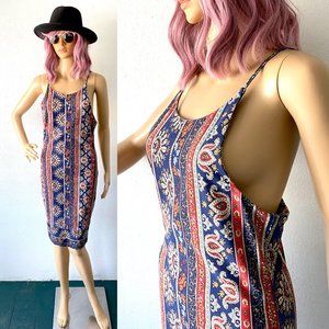 Sexy Bodycon Dress Side Boob Open Back Tight Wiggle Dress Bohemian Hippie M to L
